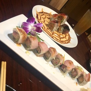 Hinode - Front to back, Supaishī roll, Black Widow Roll - Japanese Near Me - Oviedo, Florida