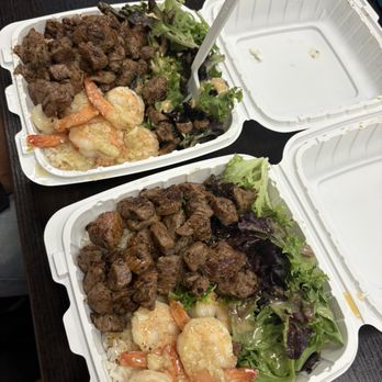 Ono Steak & Shrimp - I got the 8 oz and my boyfriend got the 12 oz. - Seafood Near Me - Honolulu, Hawaii
