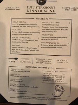 Menu photo 7 Pup's Steakhouse Wilson, NC Menu photo 7 Pup's Steakhouse Wilson, NC