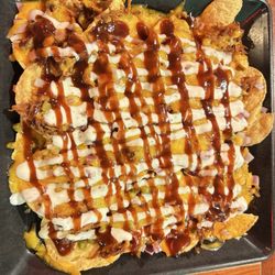 Bbq pork nachos