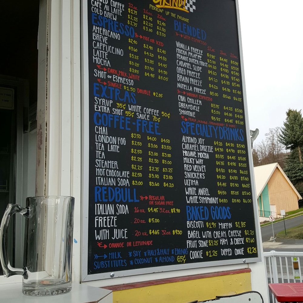 165° Brew - a menu on the side of a building - Coffee & Tea Near Me - Colfax, Washington 165° Brew - a menu on the side of a building - Coffee & Tea Near Me - Colfax, Washington