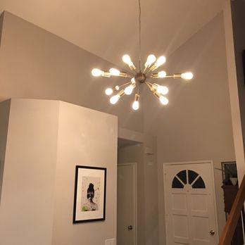 Ballard Electric - New chandelier that had to be moved.   We're so stoked! - Electricians Near Me