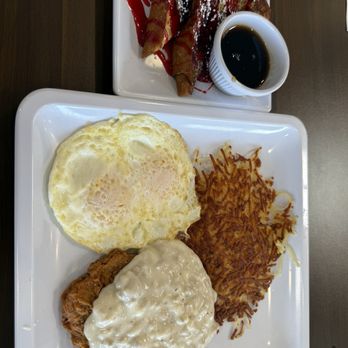 French Toast Cafe - Country Fried Steak, over easy eggs, and hash browns. Sub side of toast for French toast - Breakfast & Brunch Near Me - Tempe, Arizona French Toast Cafe - Country Fried Steak, over easy eggs, and hash browns. Sub side of toast for French toast - Breakfast & Brunch Near Me - Tempe, Arizona