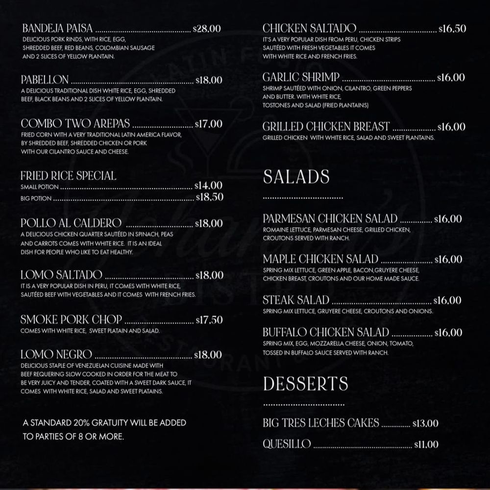 Johanna's Bistro - Menu - Latin American Near Me - Coshocton, Ohio