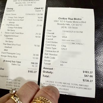 Civilize Thai Bistro - Thank you for the good food and service - Thai Near Me - Beverly Hills, California Civilize Thai Bistro - Thank you for the good food and service - Thai Near Me - Beverly Hills, California