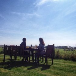 St. Andrews Farmhouse Cheese Company - Incredible view while enjoying our lunch.