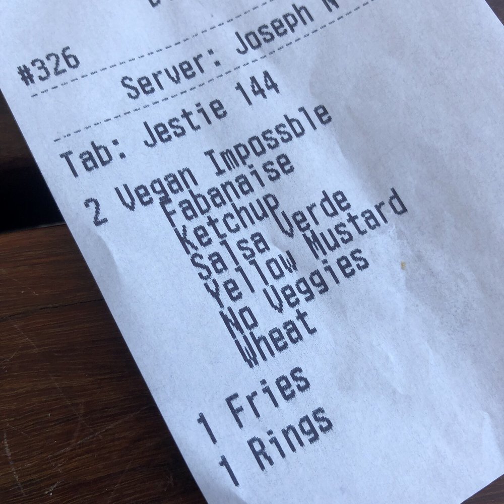 Gott's Roadside - Our receipt, which I did not say "no veggies" - American Near Me - Greenbrae, California Gott's Roadside - Our receipt, which I did not say "no veggies" - American Near Me - Greenbrae, California