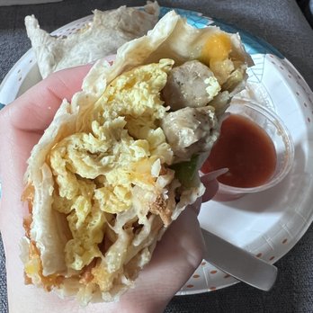 Lucky Dog Coffee - Sausage breakfast burrito - Coffee & Tea Near Me - Simi Valley, California Lucky Dog Coffee - Sausage breakfast burrito - Coffee & Tea Near Me - Simi Valley, California
