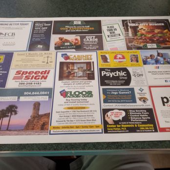 Metro Diner - Table matt - American Near Me - Daytona Beach, Florida Metro Diner - Table matt - American Near Me - Daytona Beach, Florida