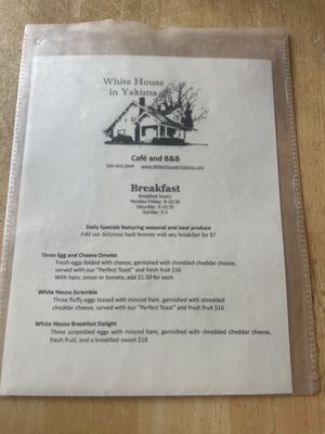 Menu photo 1 White House Cafe Yakima, WA