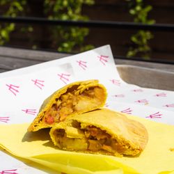 Bridgetown Roti - Curried Yam and Mango w/ Coconut Patty