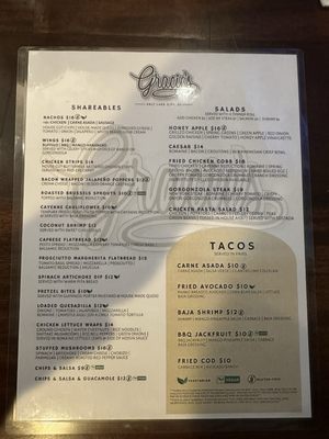 Menu photo 2 Gracie's Salt Lake City, UT Menu photo 2 Gracie's Salt Lake City, UT