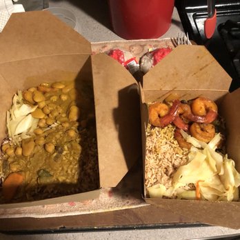 Jamaican Kitchen - Jerk shrimp and curried chickpeas - Caribbean Near Me - Rocky Hill, Connecticut Jamaican Kitchen - Jerk shrimp and curried chickpeas - Caribbean Near Me - Rocky Hill, Connecticut