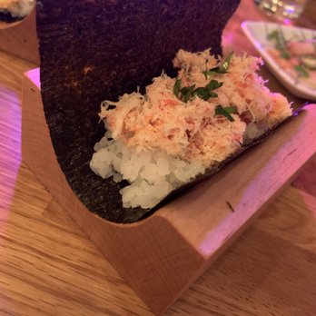 Yonsei Handrolls - King crab, shoyu butter, garlic chives - Japanese Near Me - Oakland, California Yonsei Handrolls - King crab, shoyu butter, garlic chives - Japanese Near Me - Oakland, California