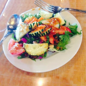 Yupha's Thai Kitchen - Complimentary Salad with Peanut Dressing and I took Soup Too which is also Complimentary at Lunch Time - Thai Near Me - Tempe, Arizona