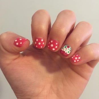 City Nails - Polka dot and cupcake nails done by Michelle! :) - Nail Salons Near Me - Somerville, Massachusetts