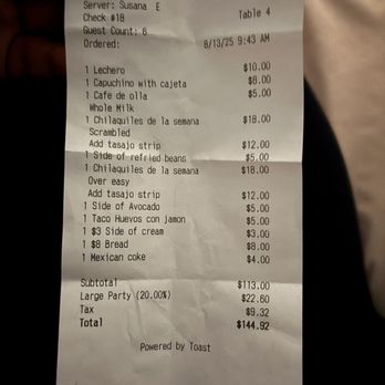 Cucharita - receipt for proof - Bakeries Near Me - Houston, Texas Cucharita - receipt for proof - Bakeries Near Me - Houston, Texas