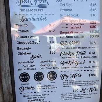 Slick Fork BBQ - Menu - Barbeque Near Me - Hughson, California
