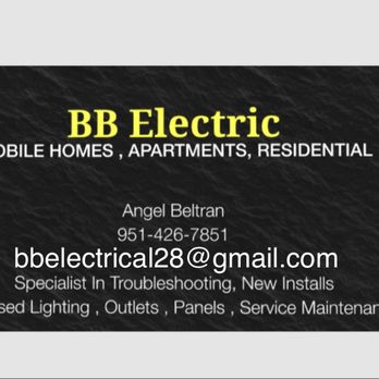 BB Electrical - Call or text for a free quote!
Specialized in Apartments , homes and mobile home troubleshooting and repairs ! - Electricians Near Me - Chino, California BB Electrical - Call or text for a free quote!
Specialized in Apartments , homes and mobile home troubleshooting and repairs ! - Electricians Near Me - Chino, California