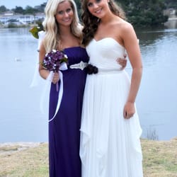 My dress afterwards. I wanted the frills off of the neckline and added a belt sown in. Length was perfect too!
