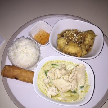 Bangkok Garden - Lunch special. Sesame chicken, green curry - Thai Near Me - Ogden, Utah