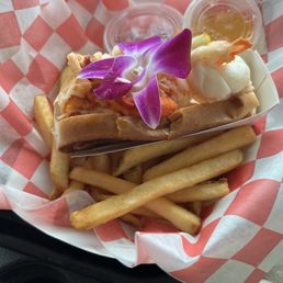 Lobster roll, French fries, and Blueberry Coleslaw! Delicious!! Lobster roll, French fries, and Blueberry Coleslaw! Delicious!!