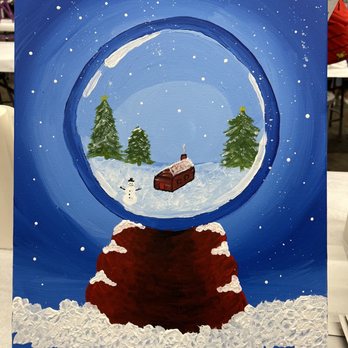 Purple Easel - Snow globe - Paint & Sip Near Me - Ontario, California Purple Easel - Snow globe - Paint & Sip Near Me - Ontario, California