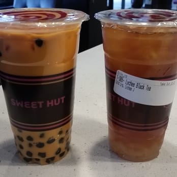 Sweet Hut Bakery & Cafe - Thai Milk Tea with boba & Lychee Black Tea with lychee jelly - Bakeries Near Me - Duluth, Georgia Sweet Hut Bakery & Cafe - Thai Milk Tea with boba & Lychee Black Tea with lychee jelly - Bakeries Near Me - Duluth, Georgia