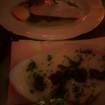 Au Cheval - Branzino and Silky Whipped Potatoes - Burgers Near Me - New York, New York Au Cheval - Branzino and Silky Whipped Potatoes - Burgers Near Me - New York, New York