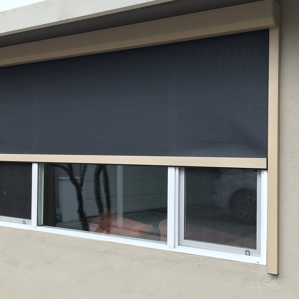 Abby's Awning & Blind Services - Tucson power shades with 95% sun block looking in. - Shades & Blinds Near Me - San Jose, California
