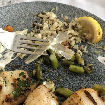 Santorini Estiatorio - Found plastic wrapping grilled along with calamari. Disgusting! - Greek Near Me - Thornhill, Ontario