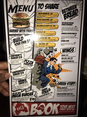 Menu photo 4 Headquarters Beercade River North Chicago, IL