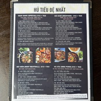 Hu Tieu De Nhat - Menu as of 6/14/25 - Vietnamese Near Me - Garden Grove, California