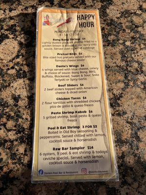 Menu photo 2 Dante's Restaurant & Pool Bar Key West, FL Menu photo 2 Dante's Restaurant & Pool Bar Key West, FL