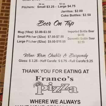 Franco's Pizza - Menu - Pizza Near Me - Lodi, California Franco's Pizza - Menu - Pizza Near Me - Lodi, California