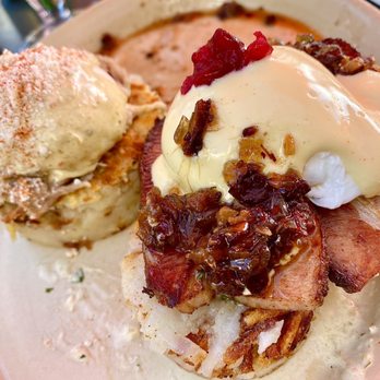 Snooze, an A.M. Eatery - Benny Duo: (L) Pork Chile Verde Benedict (R) Habanero Pork Belly Benny - Breakfast & Brunch Near Me - Gilbert, Arizona Snooze, an A.M. Eatery - Benny Duo: (L) Pork Chile Verde Benedict (R) Habanero Pork Belly Benny - Breakfast & Brunch Near Me - Gilbert, Arizona