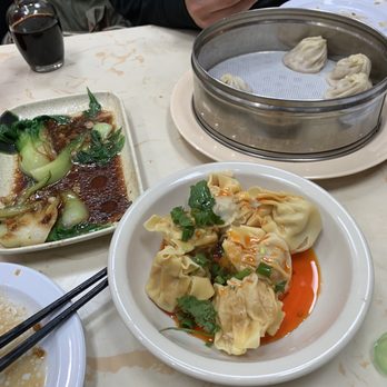 Happy Bao's - Garlic soy sauce bok 29. Sauteed Choy Sum Chili Wontons (6pc) - Chinese Near Me - Mesa, Arizona