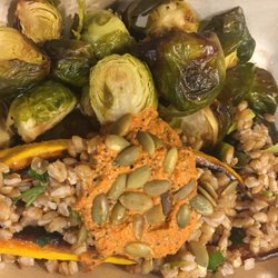 Luke's Local - Stuffed Delicata with Farro and Red Pepper Sauce