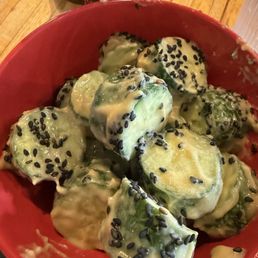 Miso sesame cucumbers