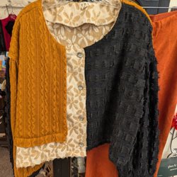 Pennies From Heaven Consignment Boutique - POL brand mixed fabric sweater..Anthropologie