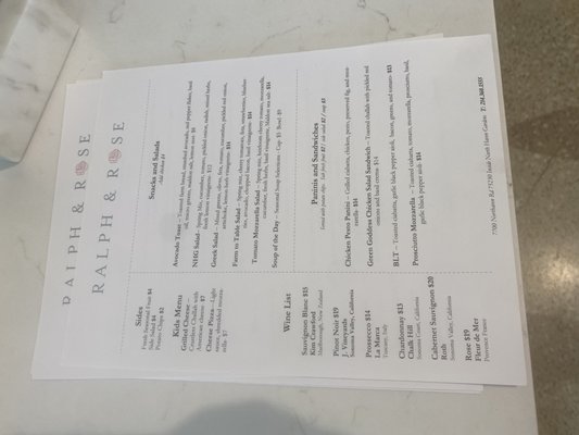 Menu photo 6 Ralph & Rose Dallas, TX