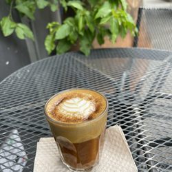 Qūentin Café - Cortado, almond milk, brown sugar