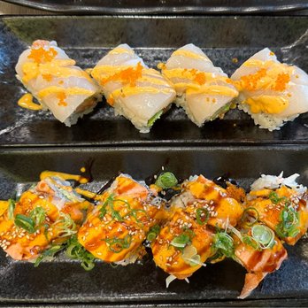 Yuubi Sushi - Romeo & Juliet (top) and Pink Dragon (bottom) - Sushi Bars Near Me - Beaverton, Oregon Yuubi Sushi - Romeo & Juliet (top) and Pink Dragon (bottom) - Sushi Bars Near Me - Beaverton, Oregon