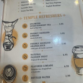 Temple Coffee & Eatery - Menu as of 8/19/2026 - Coffee Roasteries Near Me - Colleyville, Texas