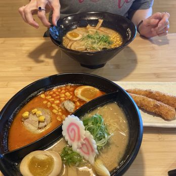 Kyuramen - Our order. The number one in the back and the yin yang bowl in front. - Ramen Near Me - Shenandoah, Texas Kyuramen - Our order. The number one in the back and the yin yang bowl in front. - Ramen Near Me - Shenandoah, Texas