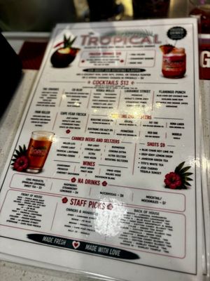 Menu photo 1 The Tropical CB Carolina Beach, NC Menu photo 1 The Tropical CB Carolina Beach, NC