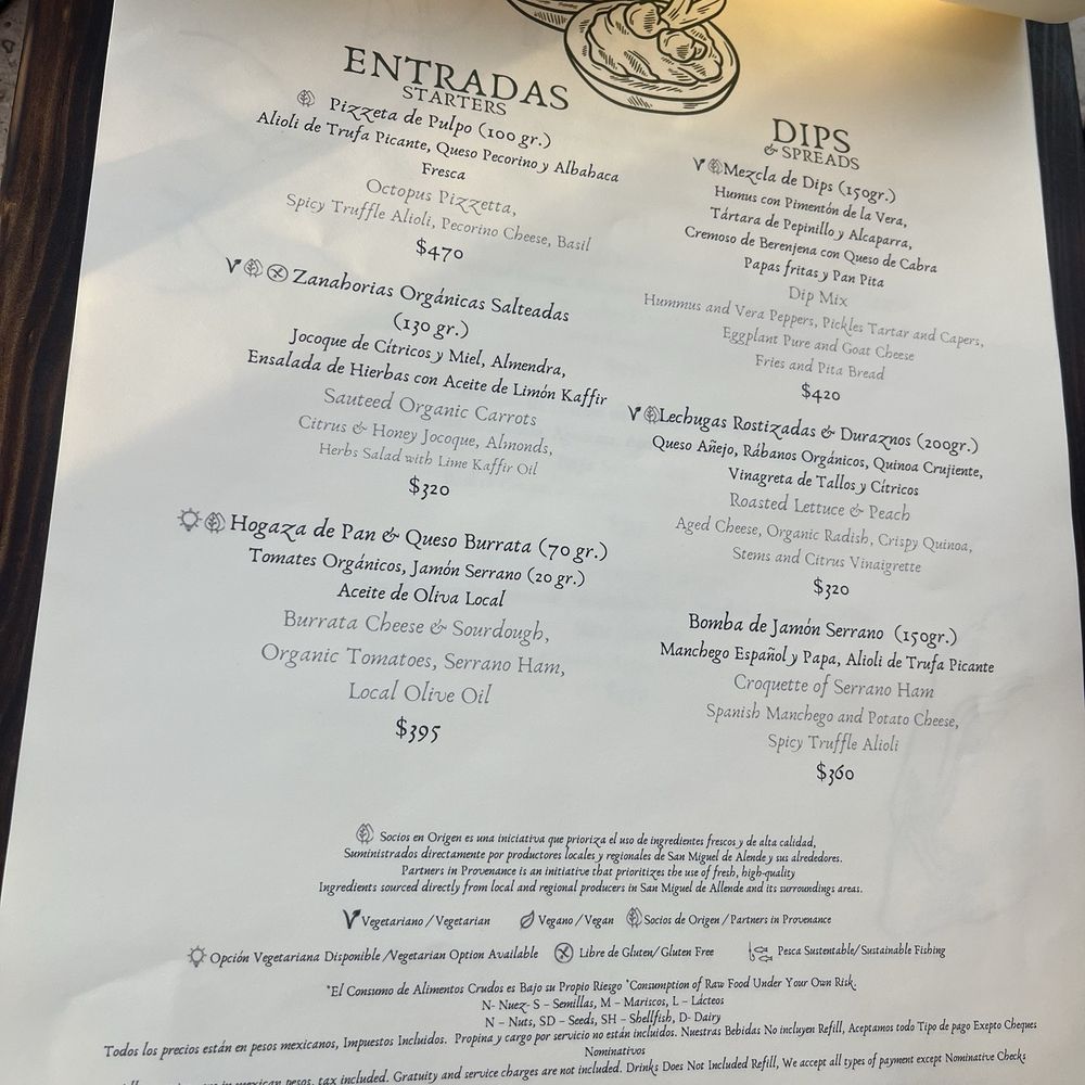 Luna Rooftop - Appetizer menu - Cocktail Bars Near Me - San Miguel de Allende, GUA