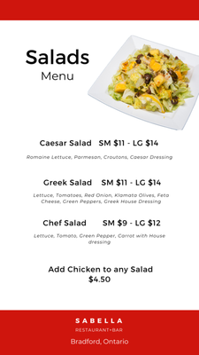 Menu photo 5 Sabella Restaurant Bradford, ON