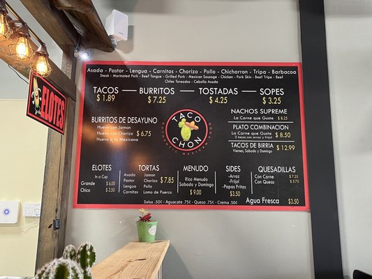Menu photo 3 Taco Chon Haltom City, TX