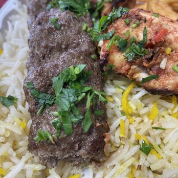 4 Heroes Grill - Beef skewer and chicken kabab on bed of rice - Greek Near Me - Rocklin, California 4 Heroes Grill - Beef skewer and chicken kabab on bed of rice - Greek Near Me - Rocklin, California